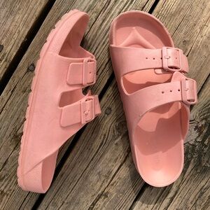 CIDER Sandals Buckles Light Pink Peach Adjusts Size 41